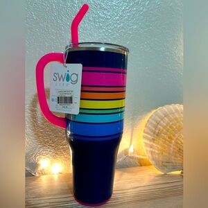 Swig Life Colorful Striped Tumbler with Straw
